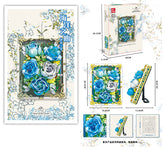 Rose Bouquet Photo Frame Building Blocks Flowers Plastic Valentines Day Gift Flower Frame Building Block Set